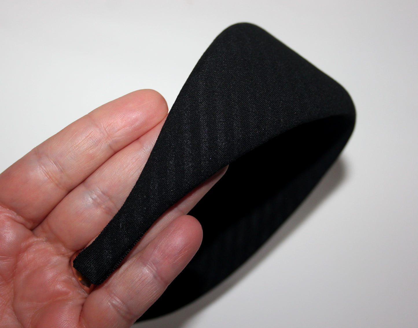 Black Stripe Padded hairband scarf, Viscose puffy headband, plastic free... NEW