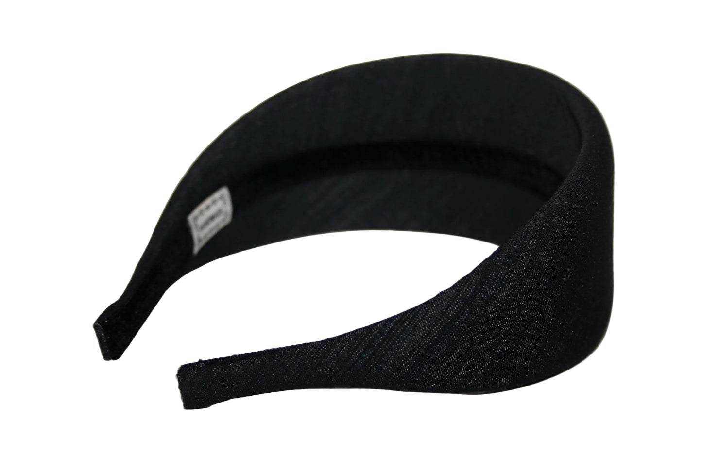 Black Stripe Denim puffy hairband, Melange padded headband, plastic free... NEW