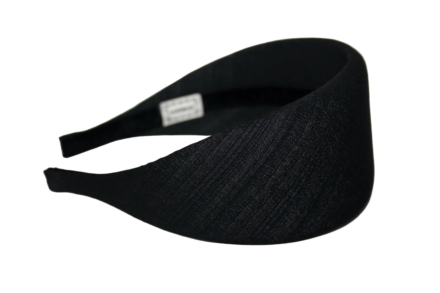 Black Stripe Denim puffy hairband, Melange padded headband, plastic free... NEW