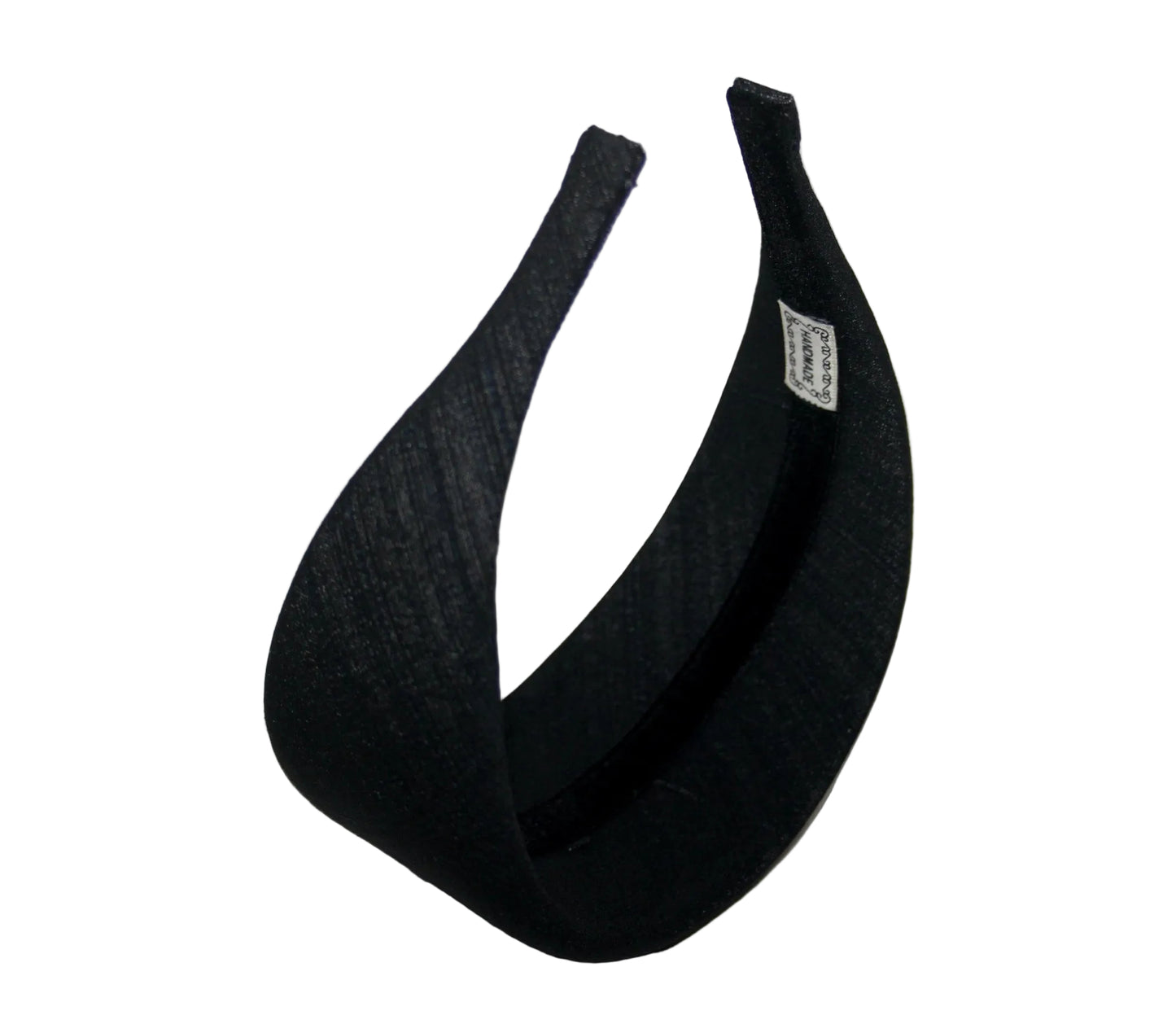 Black Stripe Denim puffy hairband, Melange padded headband, plastic free... NEW
