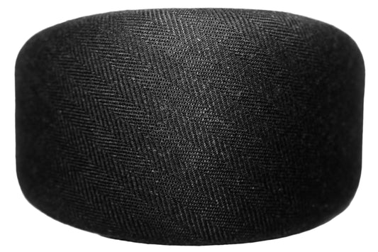 Black Linen padded headband, Herringbone puffy hairband scarf, plastic free... NEW