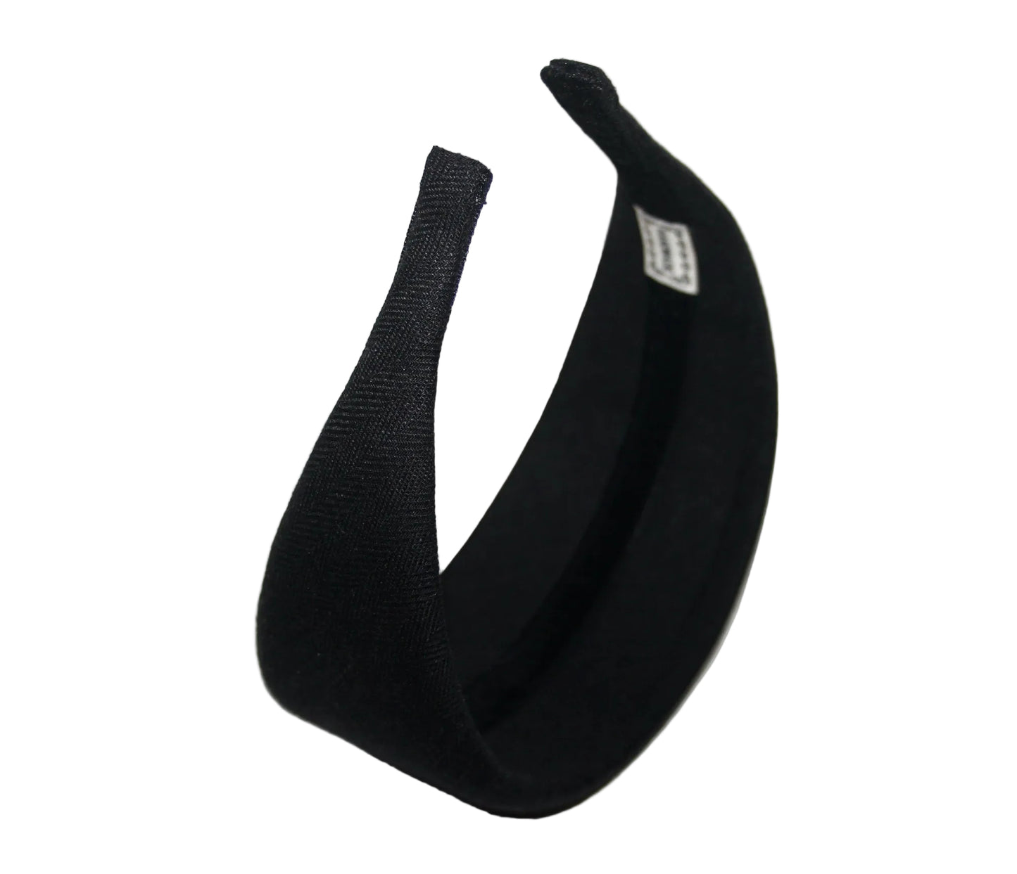 Black Linen padded headband, Herringbone puffy hairband scarf, plastic free... NEW
