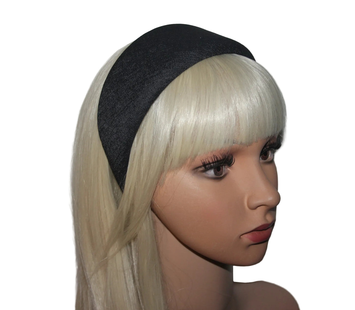 Melange Denim puffy hairband, Dark Gray padded headband, plastic free... NEW
