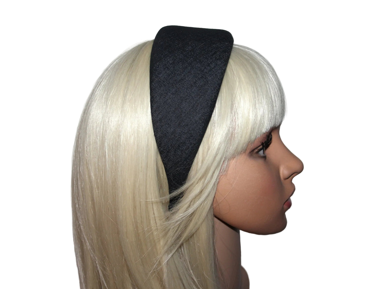 Melange Denim puffy hairband, Dark Gray padded headband, plastic free... NEW