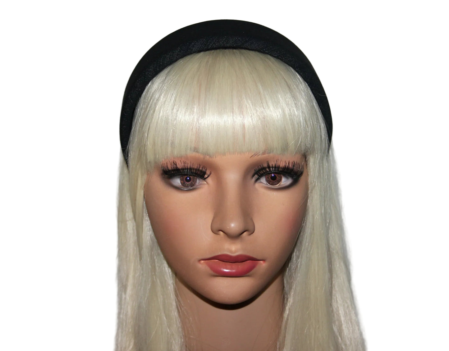 Black Stripe Denim puffy hairband, Melange padded headband, plastic free... NEW