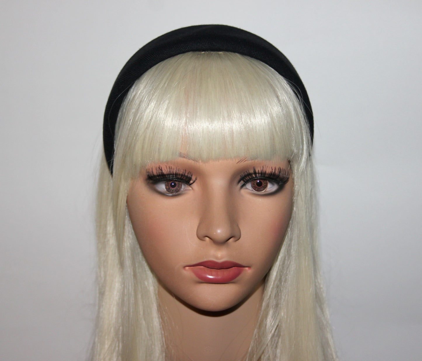 Black Linen padded headband, Herringbone puffy hairband scarf, plastic free... NEW