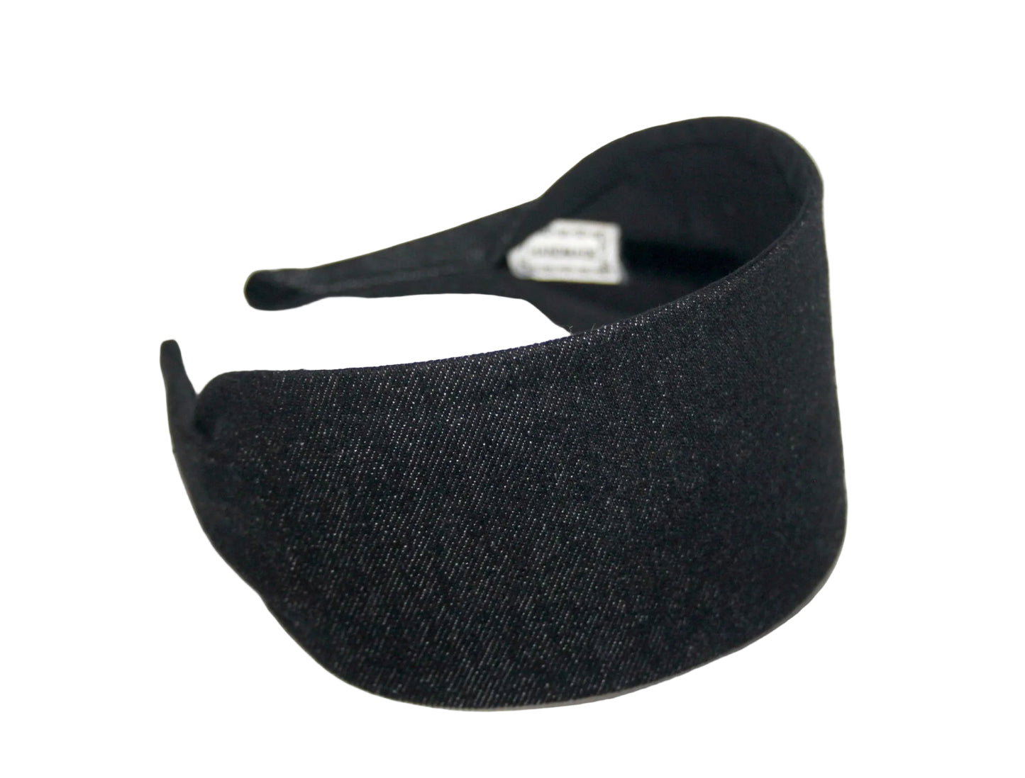 Black melange denim flat headband with thin ends, plastic free... NEW