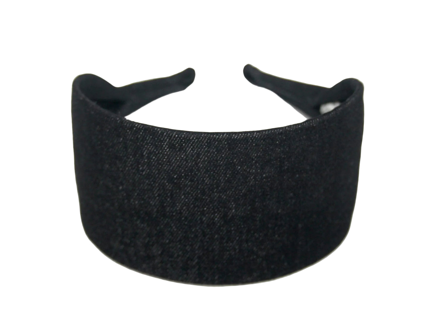 Black melange denim flat headband with thin ends, plastic free... NEW