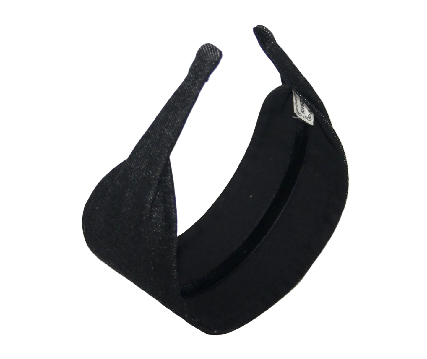 Black melange denim flat headband with thin ends, plastic free... NEW
