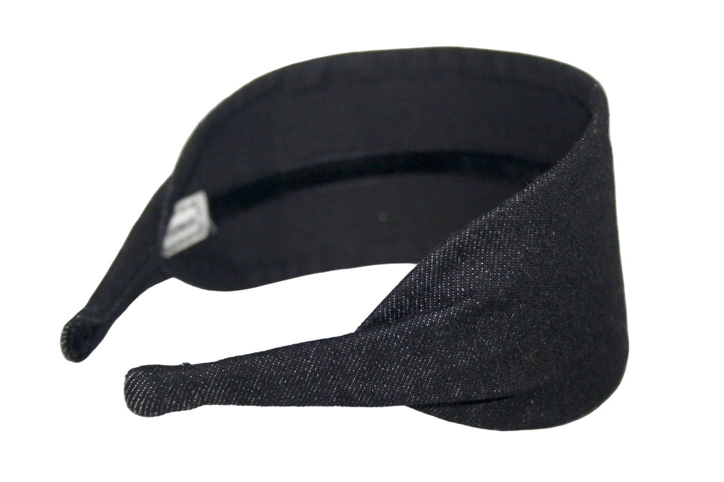 Black melange denim flat headband with thin ends, plastic free... NEW