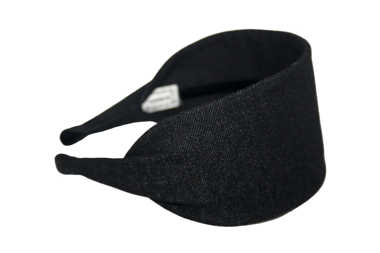 Black melange denim flat headband with thin ends, plastic free... NEW