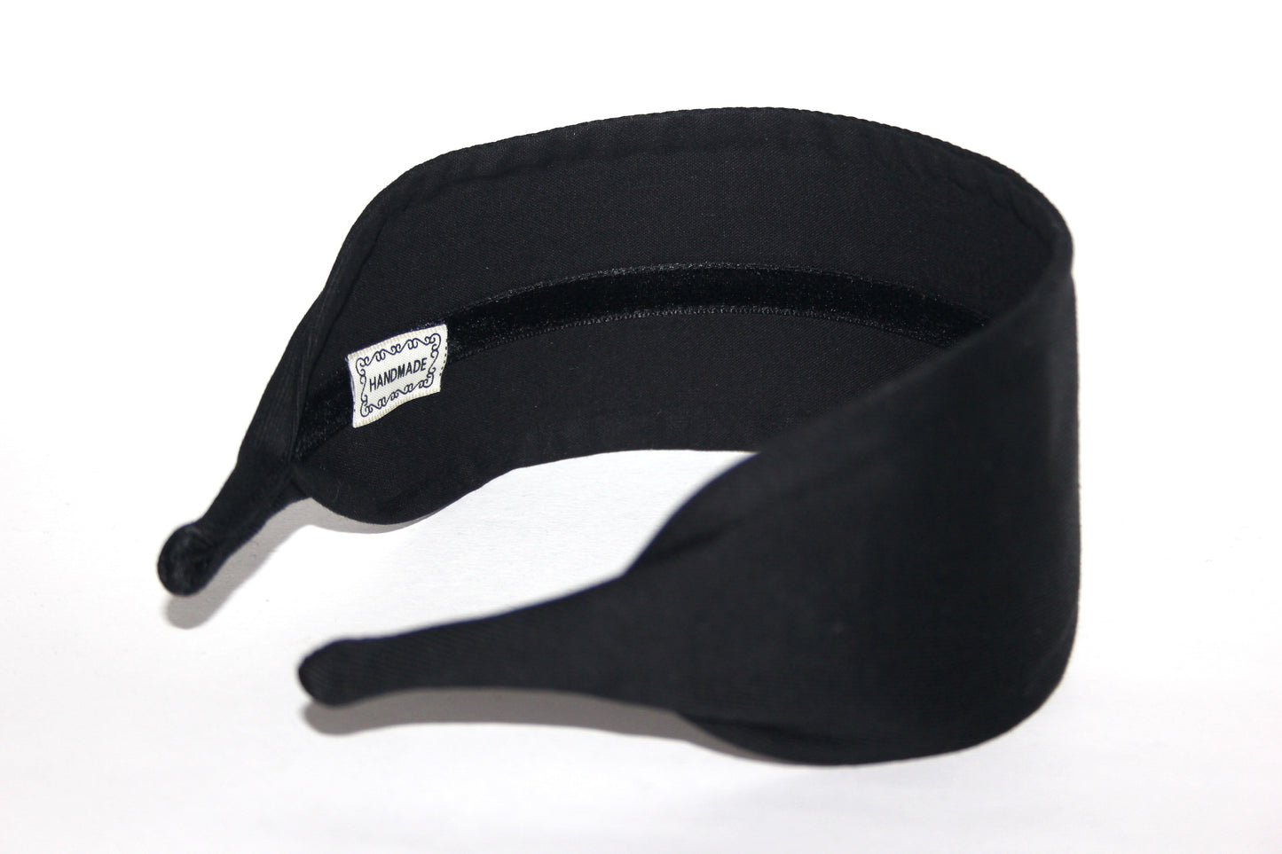 Black cotton flat headband with thin ends, plastic free... NEW