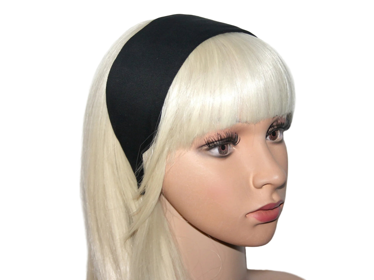 Black cotton flat headband with thin ends, plastic free... NEW