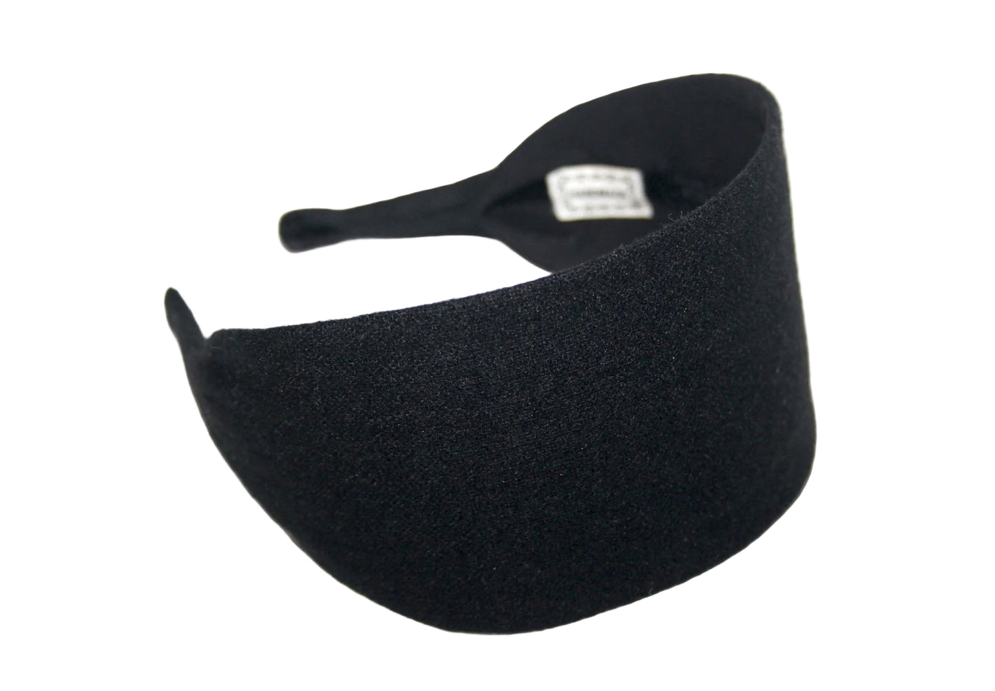 Black wool flat headband, Fleece wool hairband with thin ends, plastic free... NEW