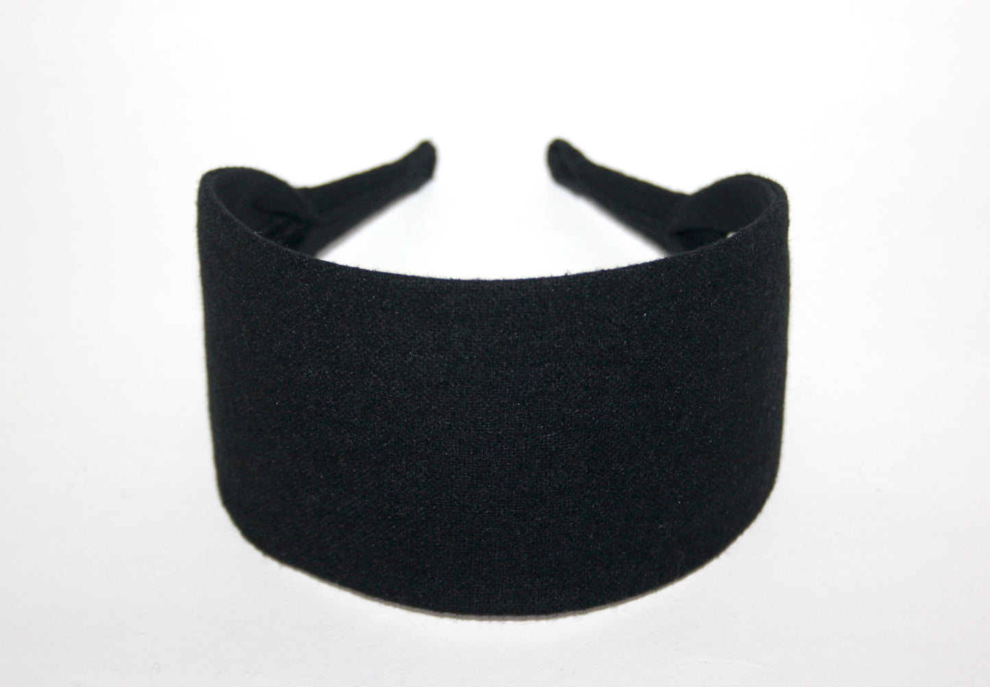 Black wool flat headband, Fleece wool hairband with thin ends, plastic free... NEW