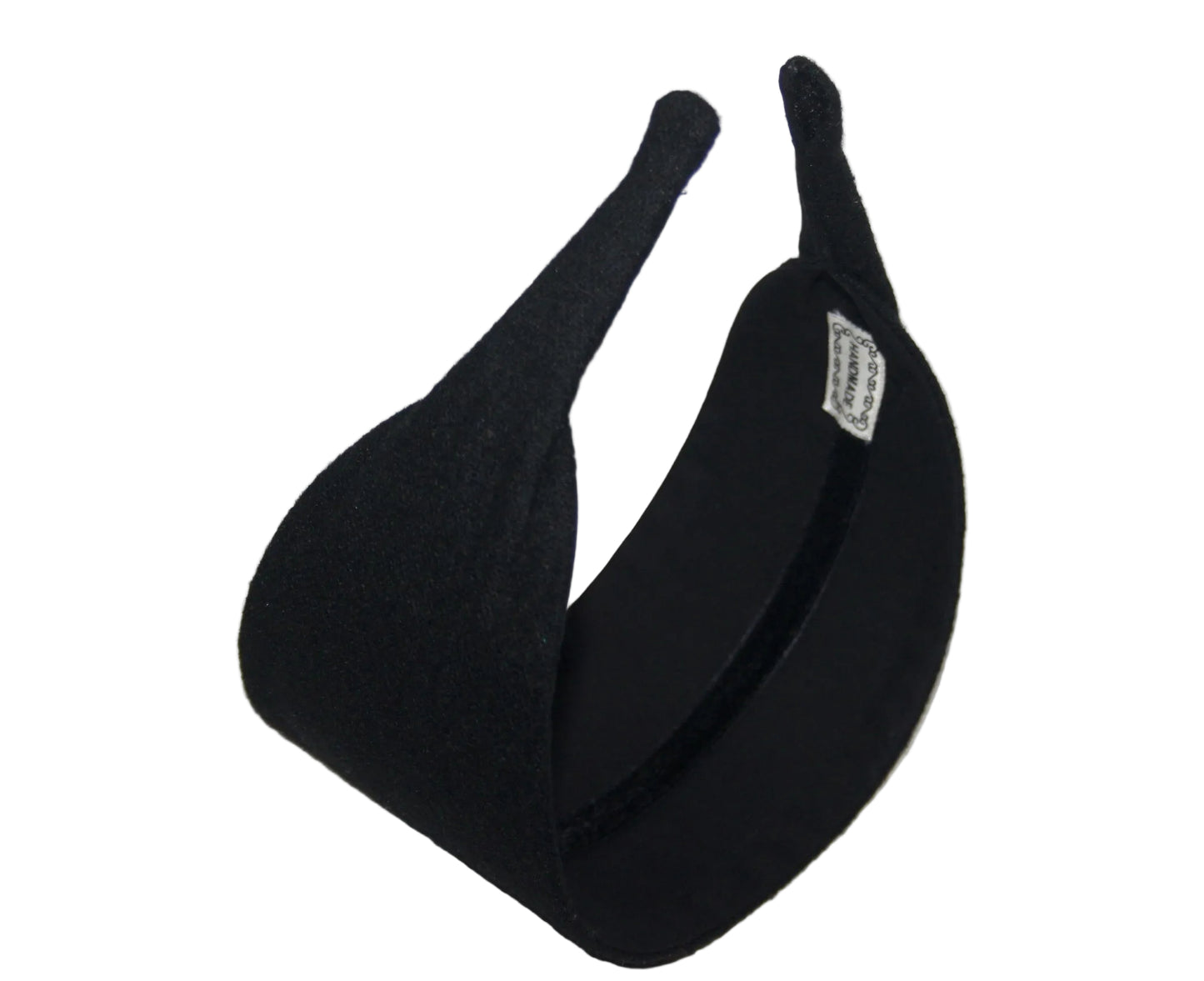 Black wool flat headband, Fleece wool hairband with thin ends, plastic free... NEW