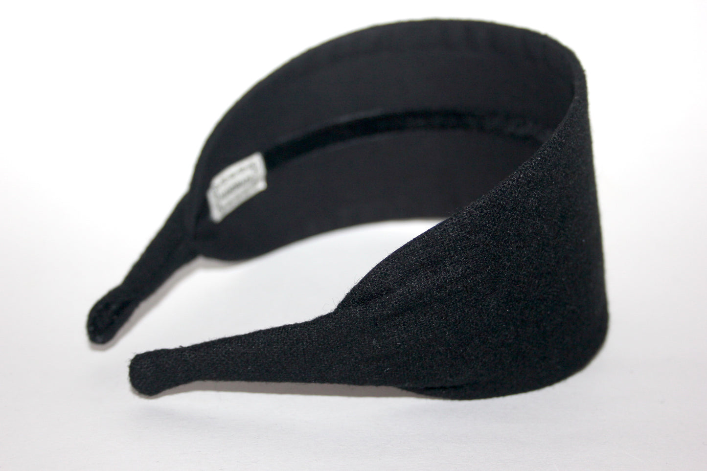 Black wool flat headband, Fleece wool hairband with thin ends, plastic free... NEW