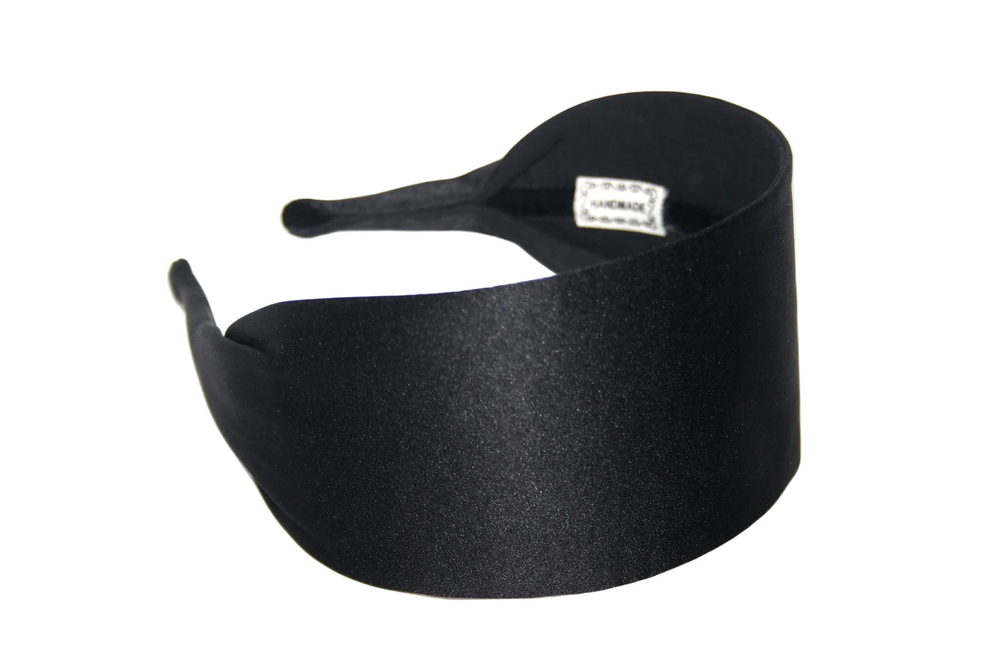 Black Satin flat headband with thin ends, plastic free... NEW