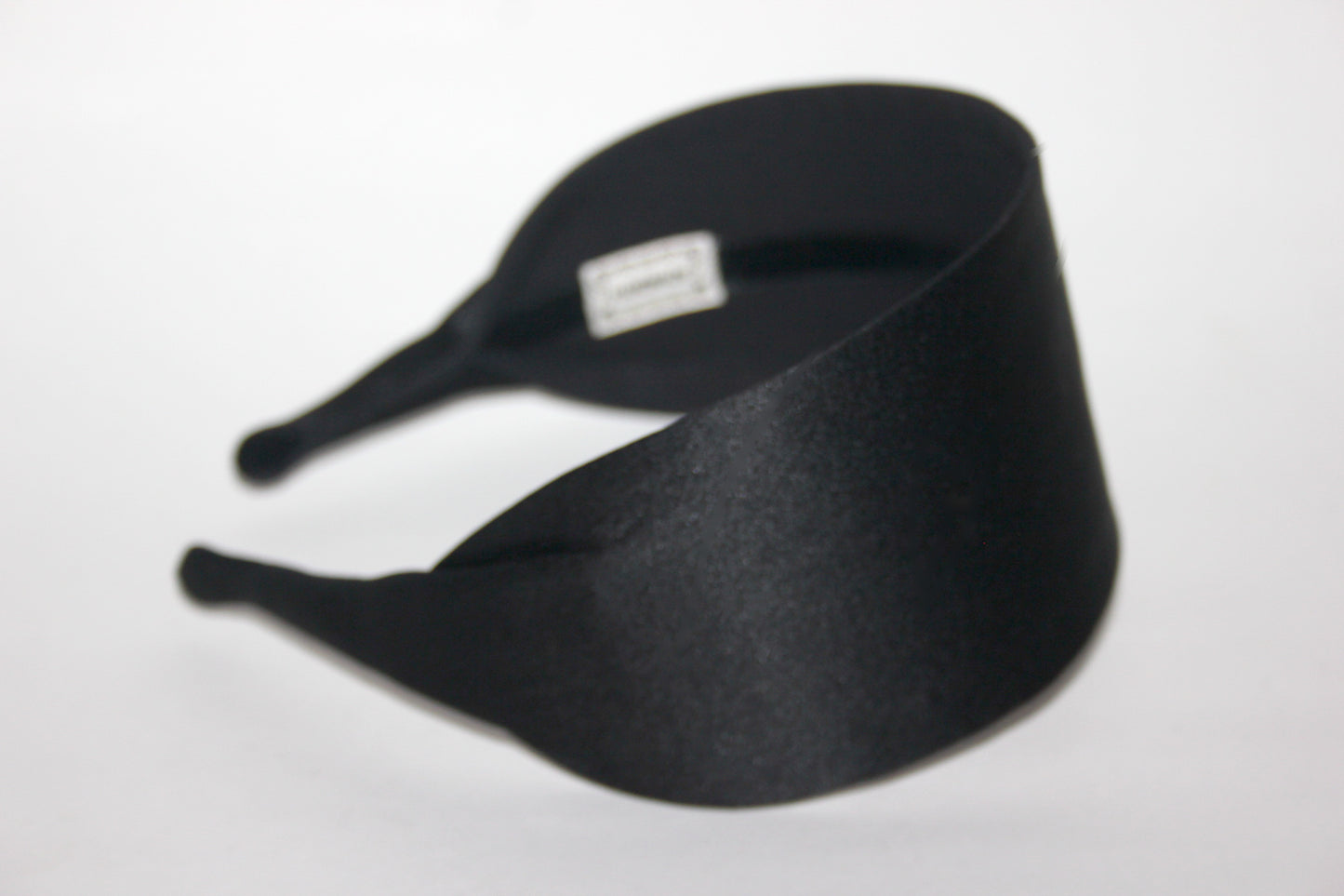 Black Satin flat headband with thin ends, plastic free... NEW