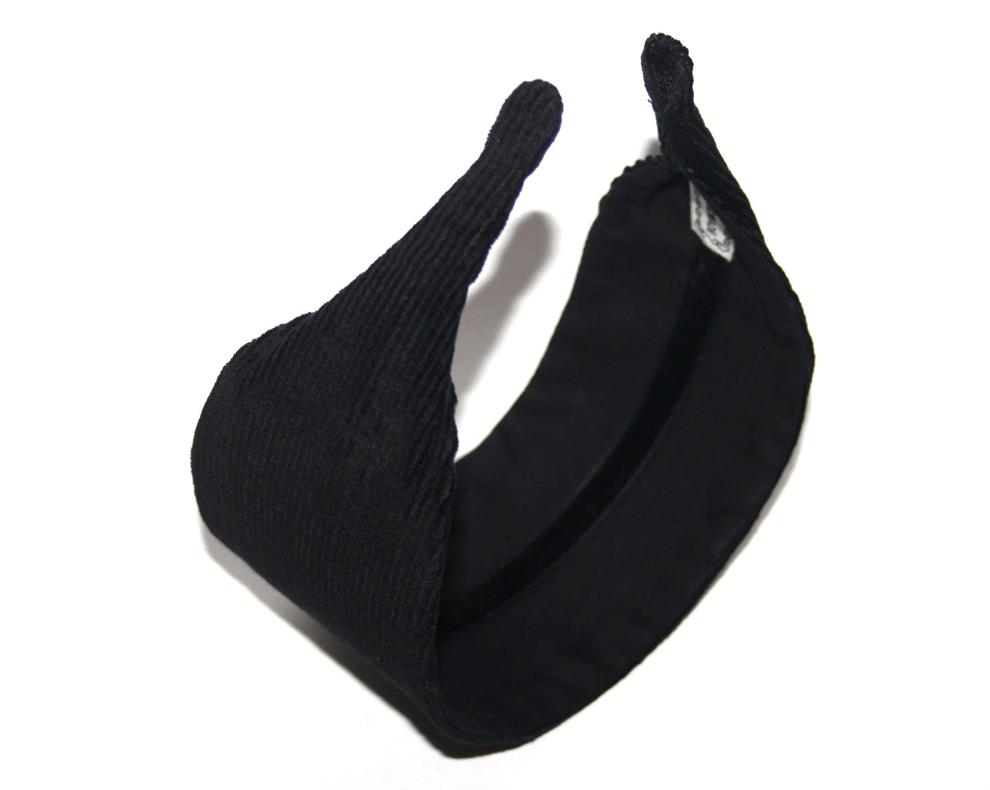Black medium corduroy flat headband with thin ends, plastic free... NEW