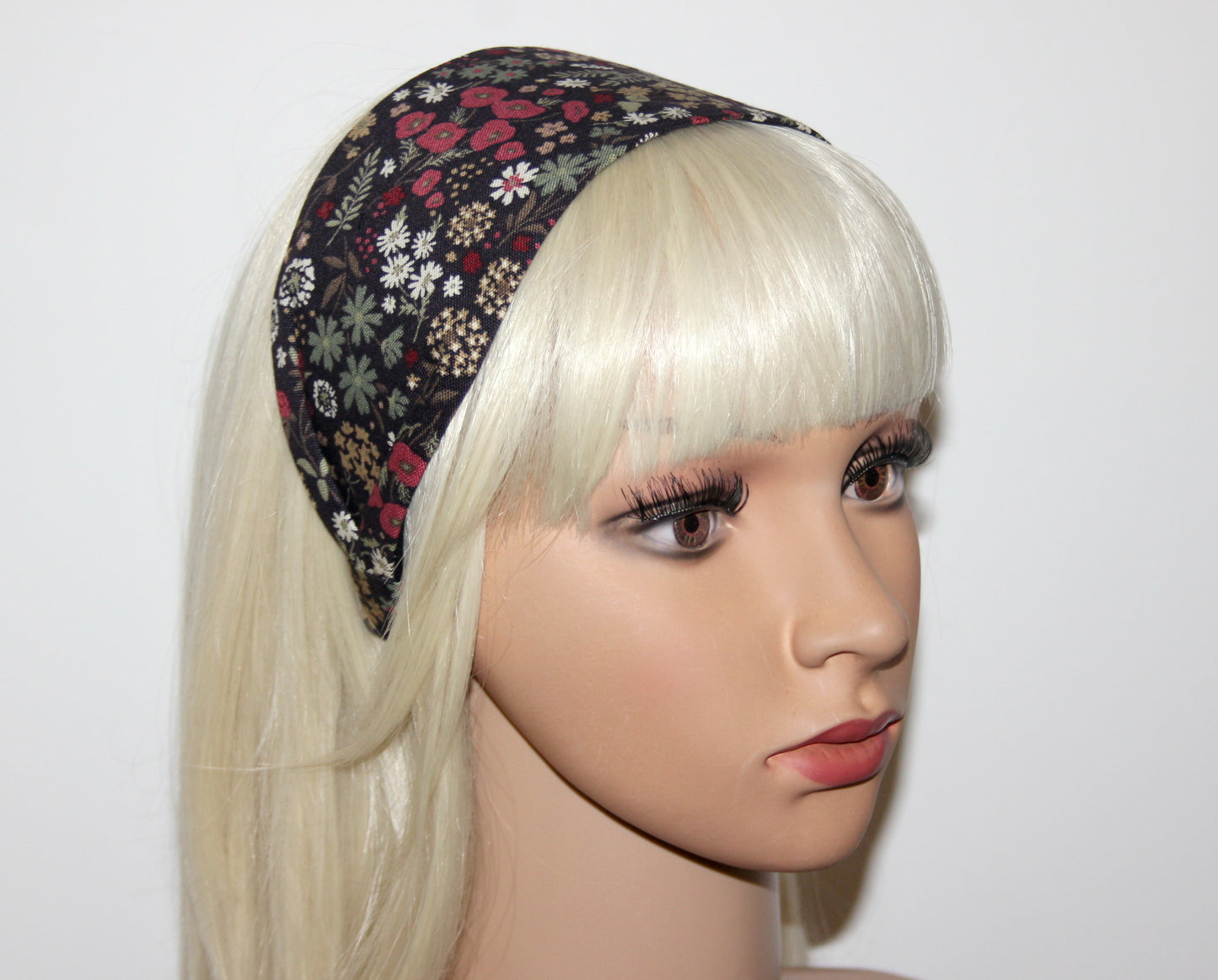Japanese headband for women Boho flower print cotton head scarf