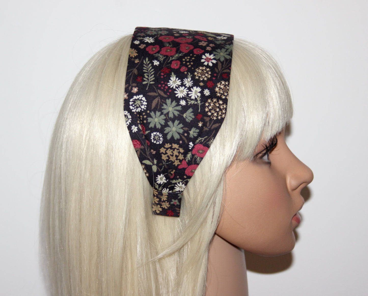 Japanese headband for women Boho flower print cotton head scarf