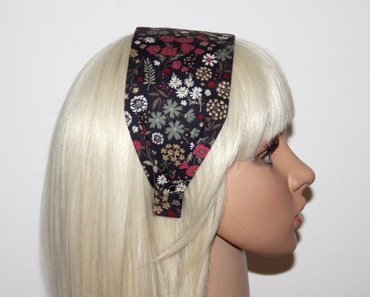 Japanese headband for women Boho flower print cotton head scarf