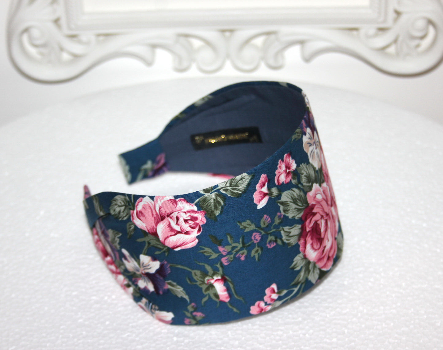 Boho headband for women Dark Blue Cotton fabric hairband