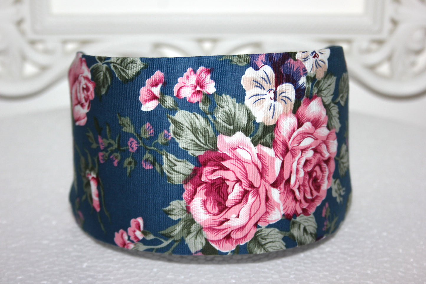 Boho headband for women Dark Blue Cotton fabric hairband