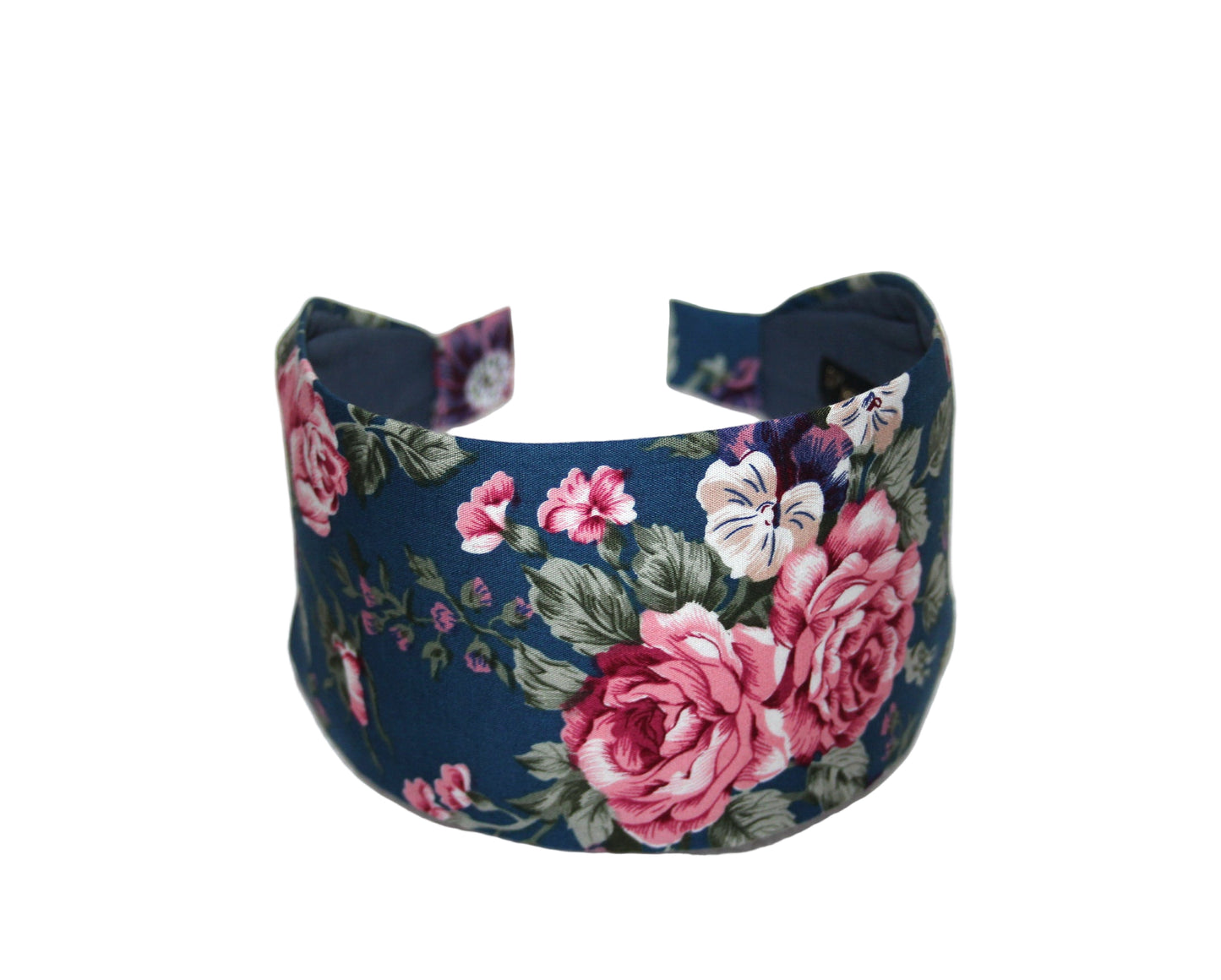 Boho headband for women Dark Blue Cotton fabric hairband
