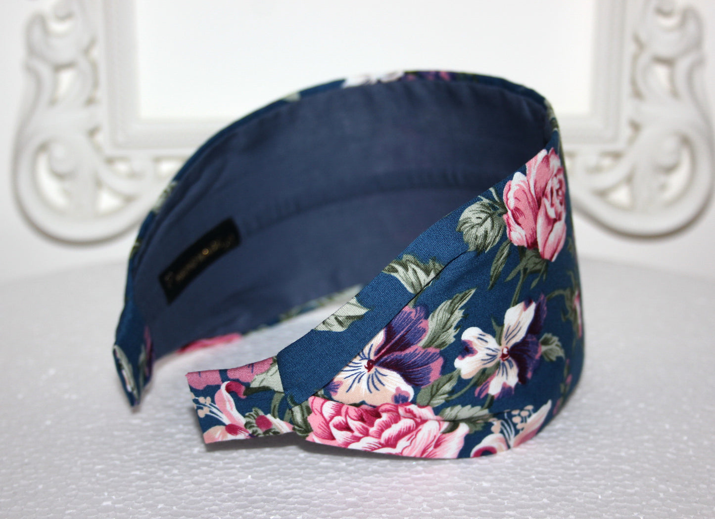 Boho headband for women Dark Blue Cotton fabric hairband