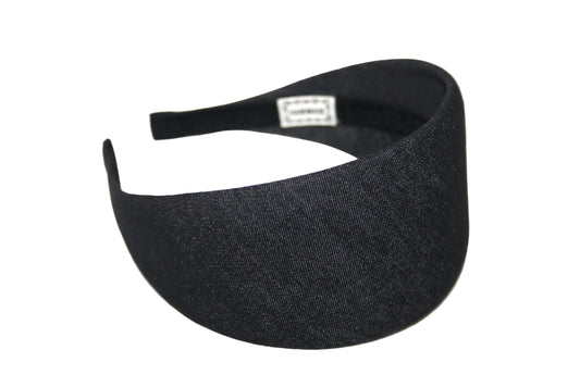 Dark Gray Denim headband, Melange hairband scarf, plastic free... NEW