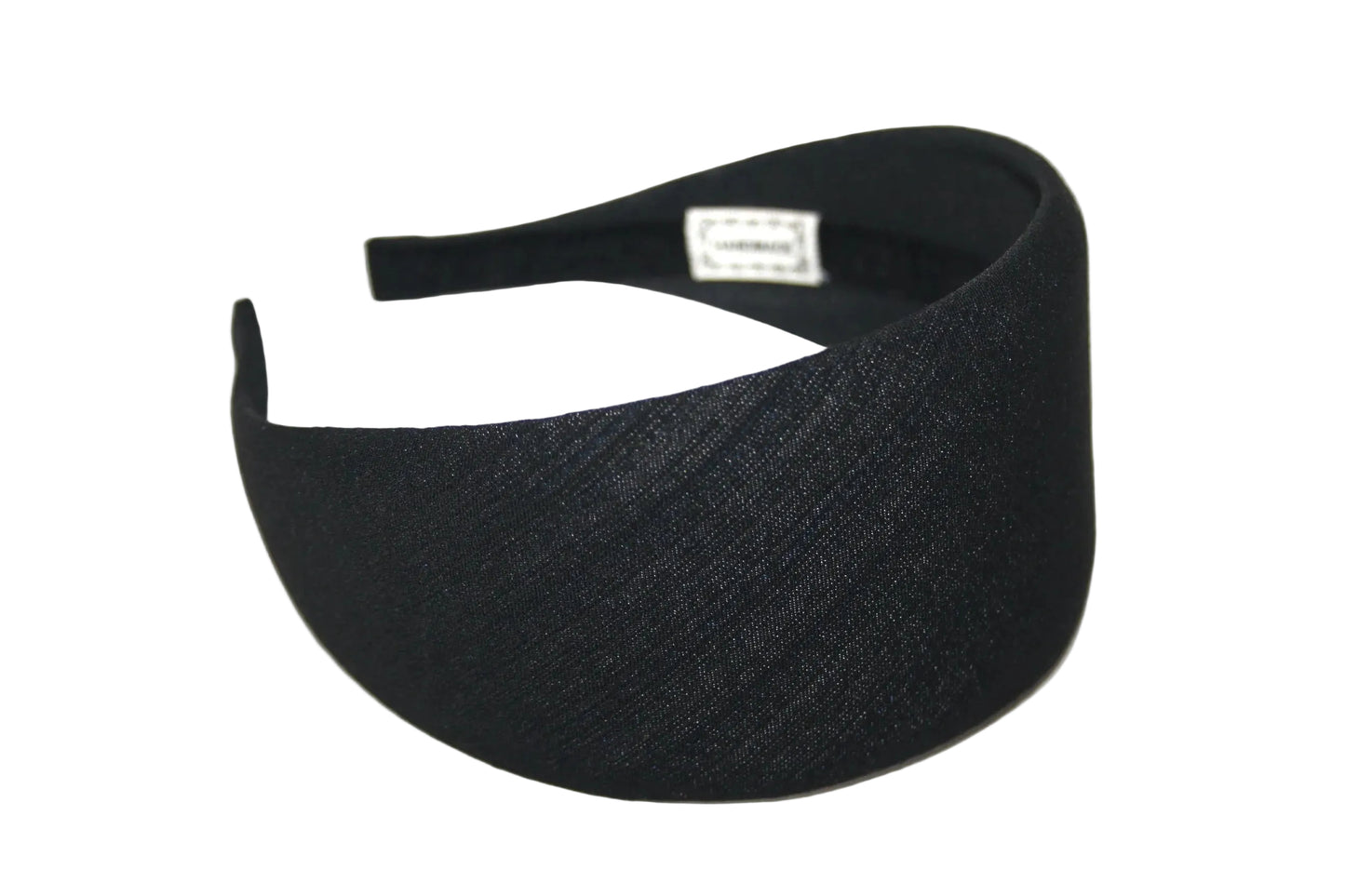Black melange stripe denim headband, plastic free... NEW
