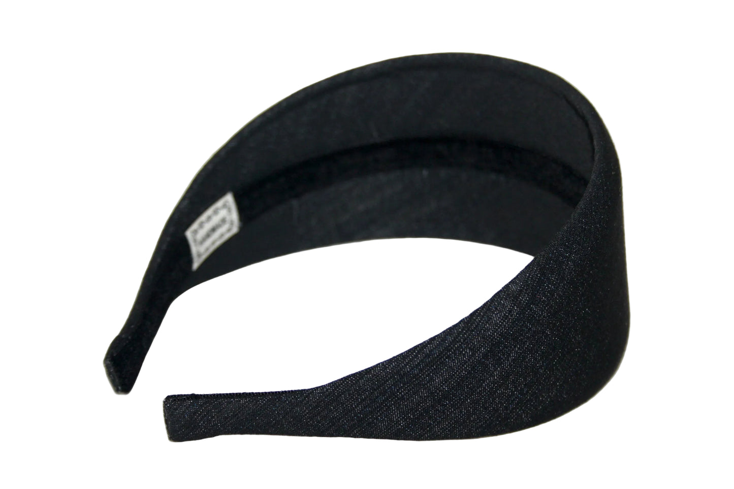 Black melange stripe denim headband, plastic free... NEW