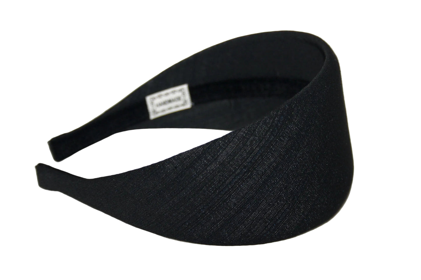 Black melange stripe denim headband, plastic free... NEW