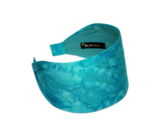 Turquoise Ombre Batik wide cotton hairband bandana abstract print