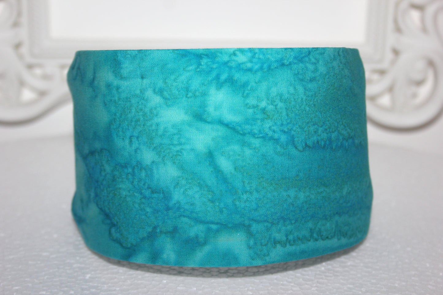 Turquoise Ombre Batik wide cotton hairband bandana abstract print