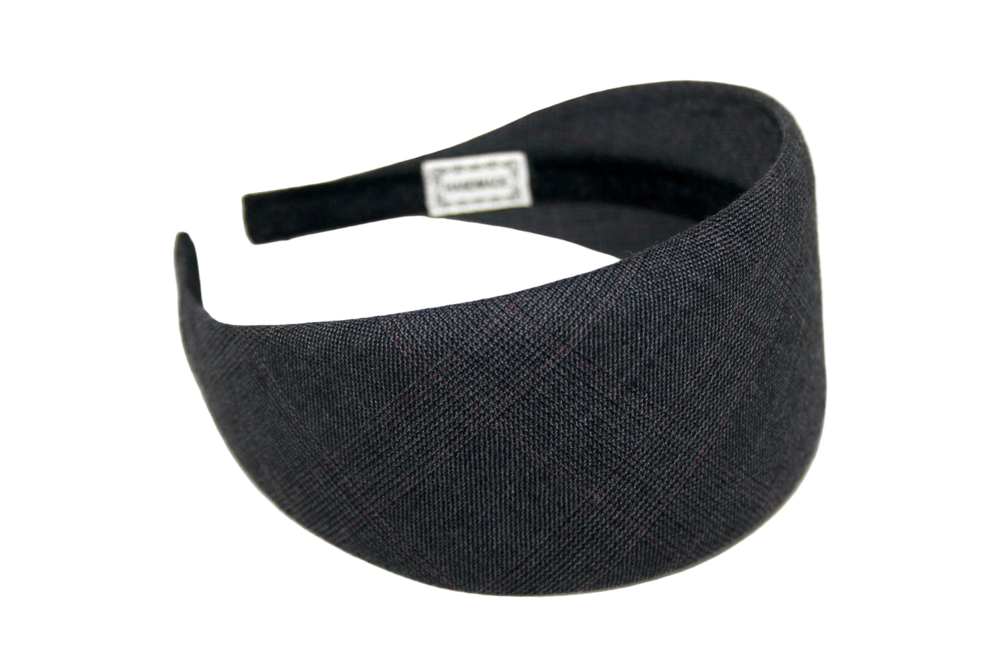 Dark Gray Plaid wool headband, Soft cold wool hairband, plastic free... NEW