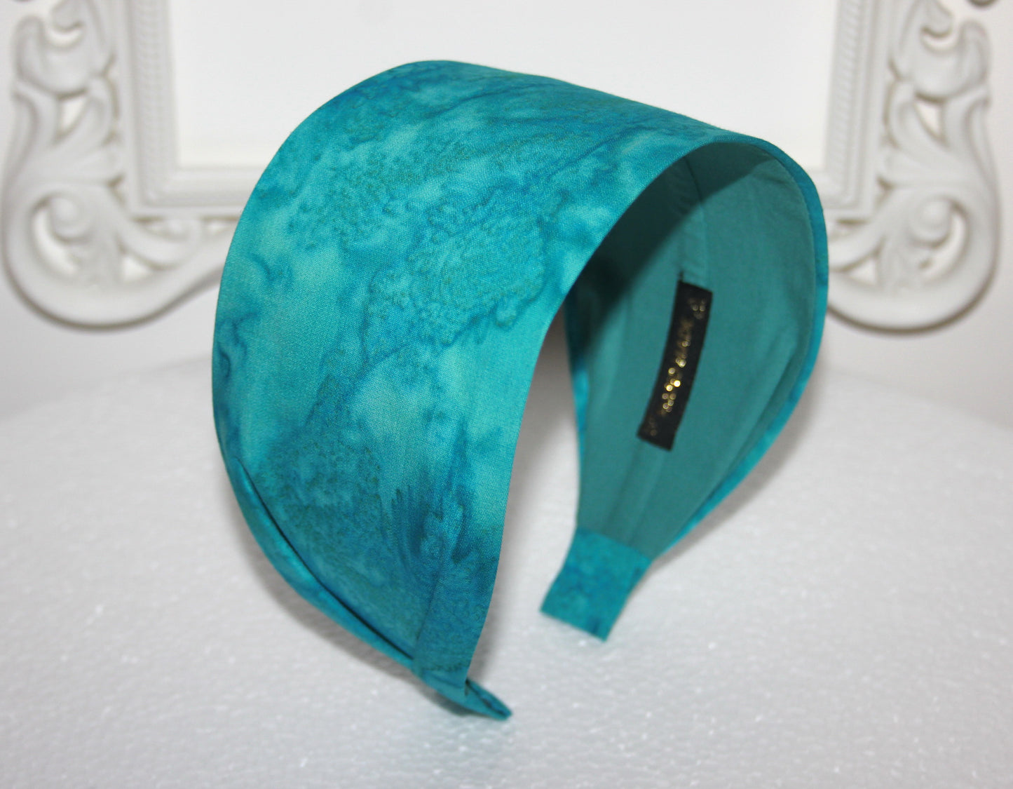 Turquoise Ombre Batik wide cotton hairband bandana abstract print