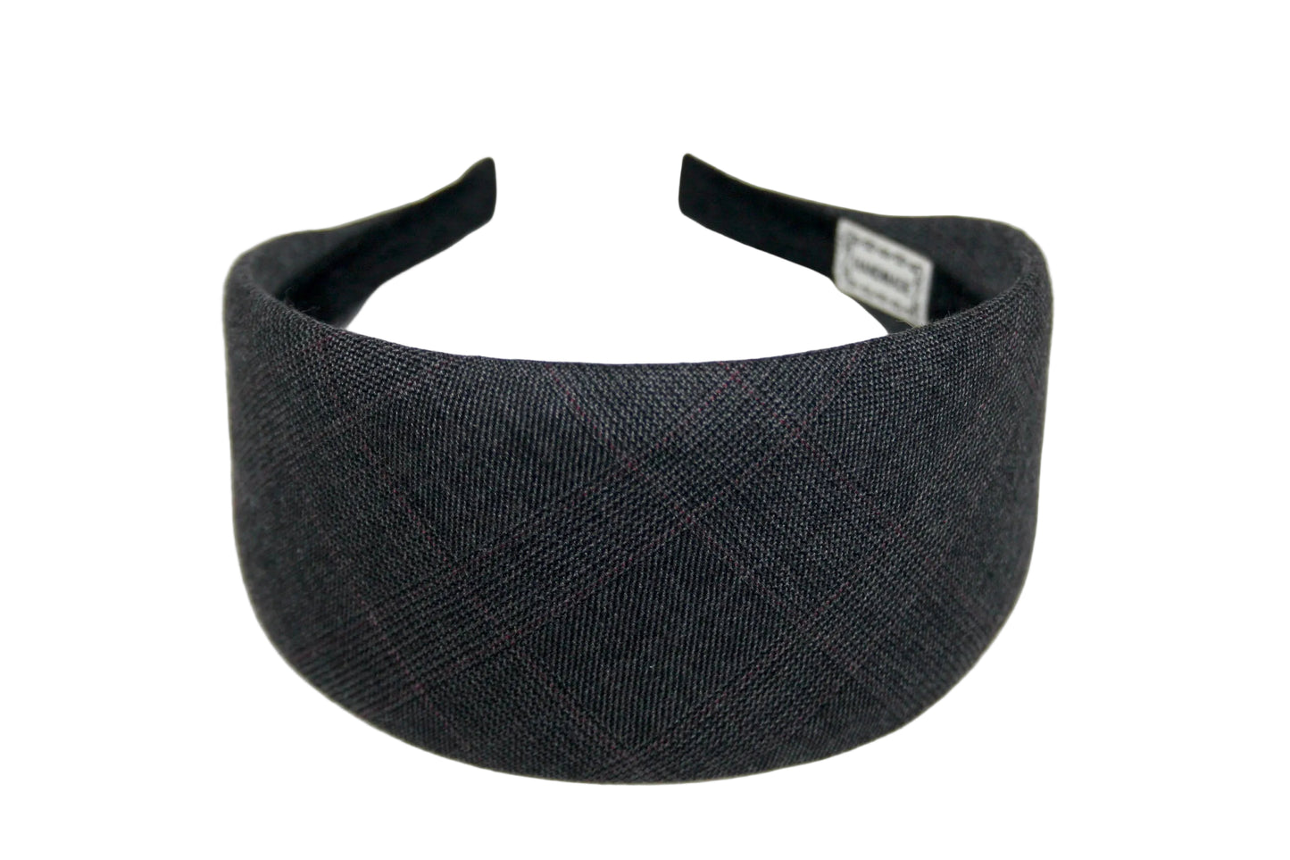 Dark Gray Plaid wool headband, Soft cold wool hairband, plastic free... NEW