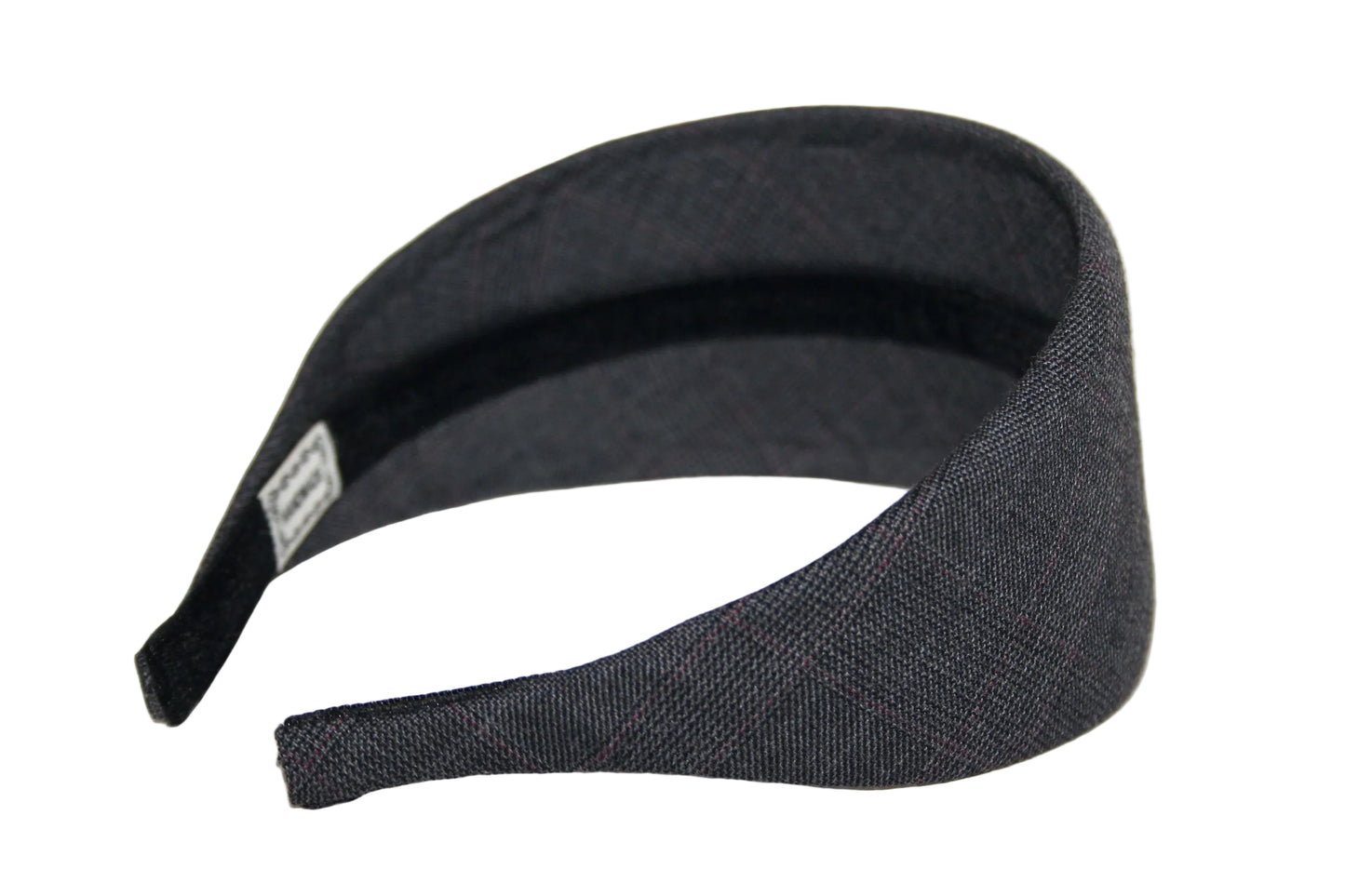 Dark Gray Plaid wool headband, Soft cold wool hairband, plastic free... NEW