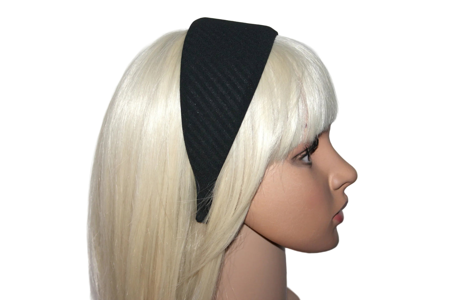 Black stripe headband, Viscose blend hairband scarf, plastic free... NEW