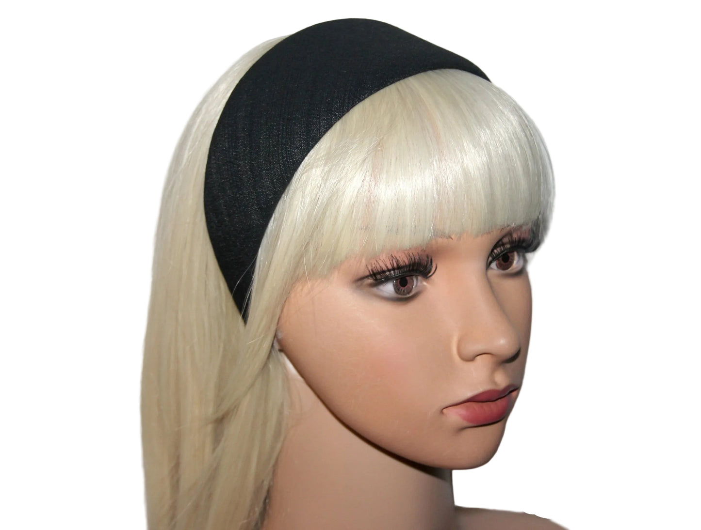 Black melange stripe denim headband, plastic free... NEW