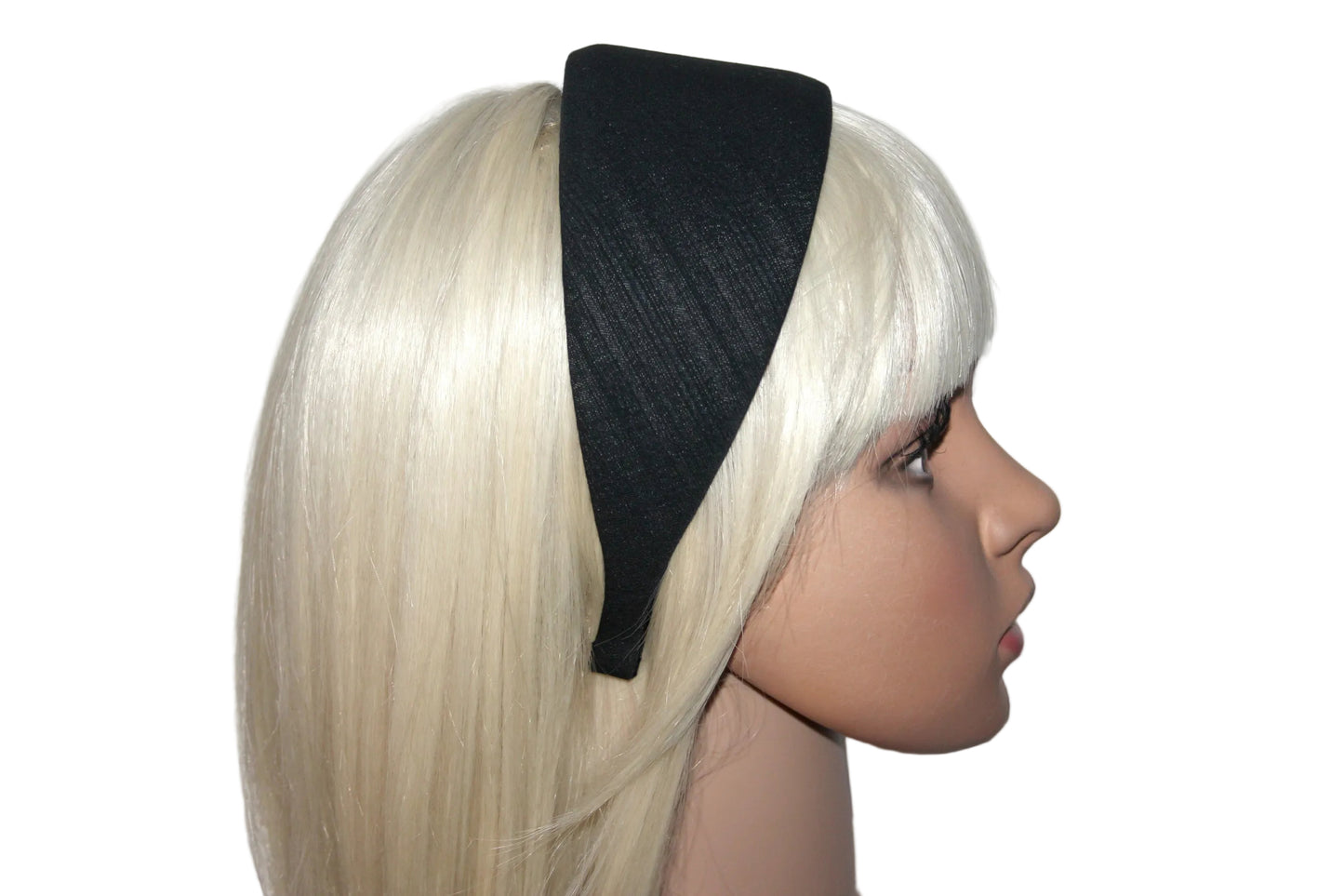 Black melange stripe denim headband, plastic free... NEW