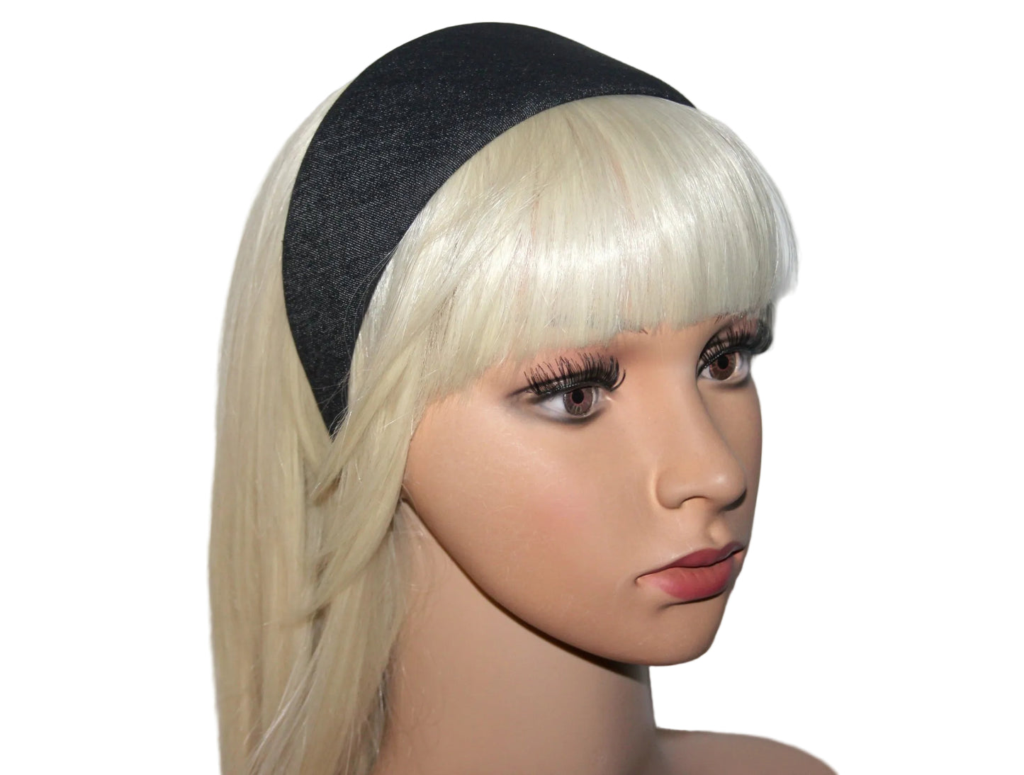 Dark Gray Denim headband, Melange hairband scarf, plastic free... NEW