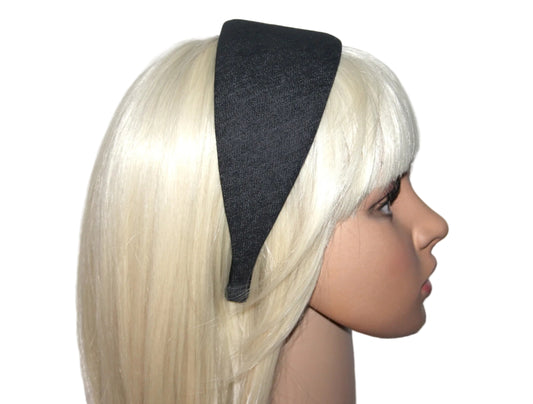Dark Gray Denim headband, Melange hairband scarf, plastic free... NEW