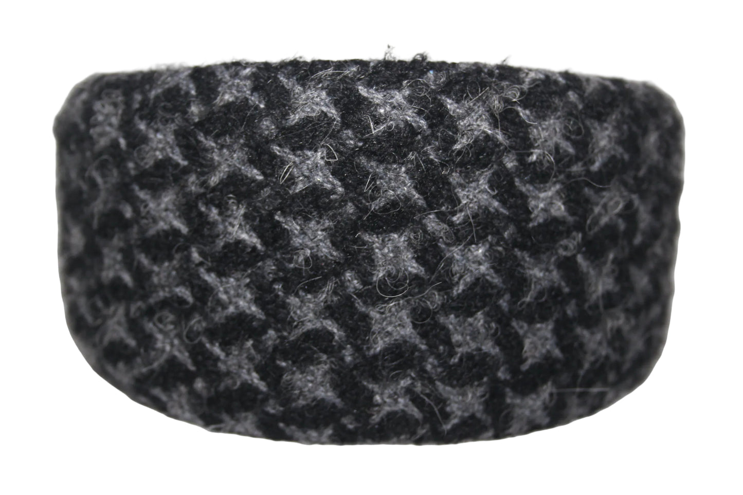 Houndstooth thick wool headband, Black & Dark Gray hairband, plastic free... NEW