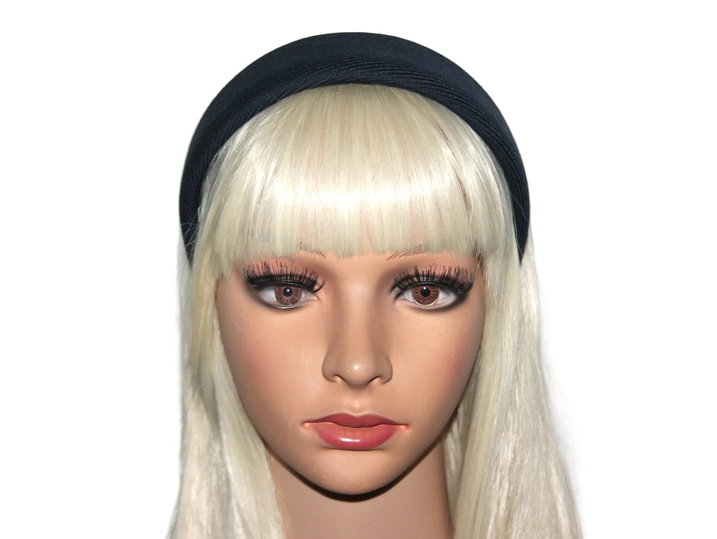 Dark Blue & Black stripe padded headband, Wool blend viscose hairband, plastic free... NEW