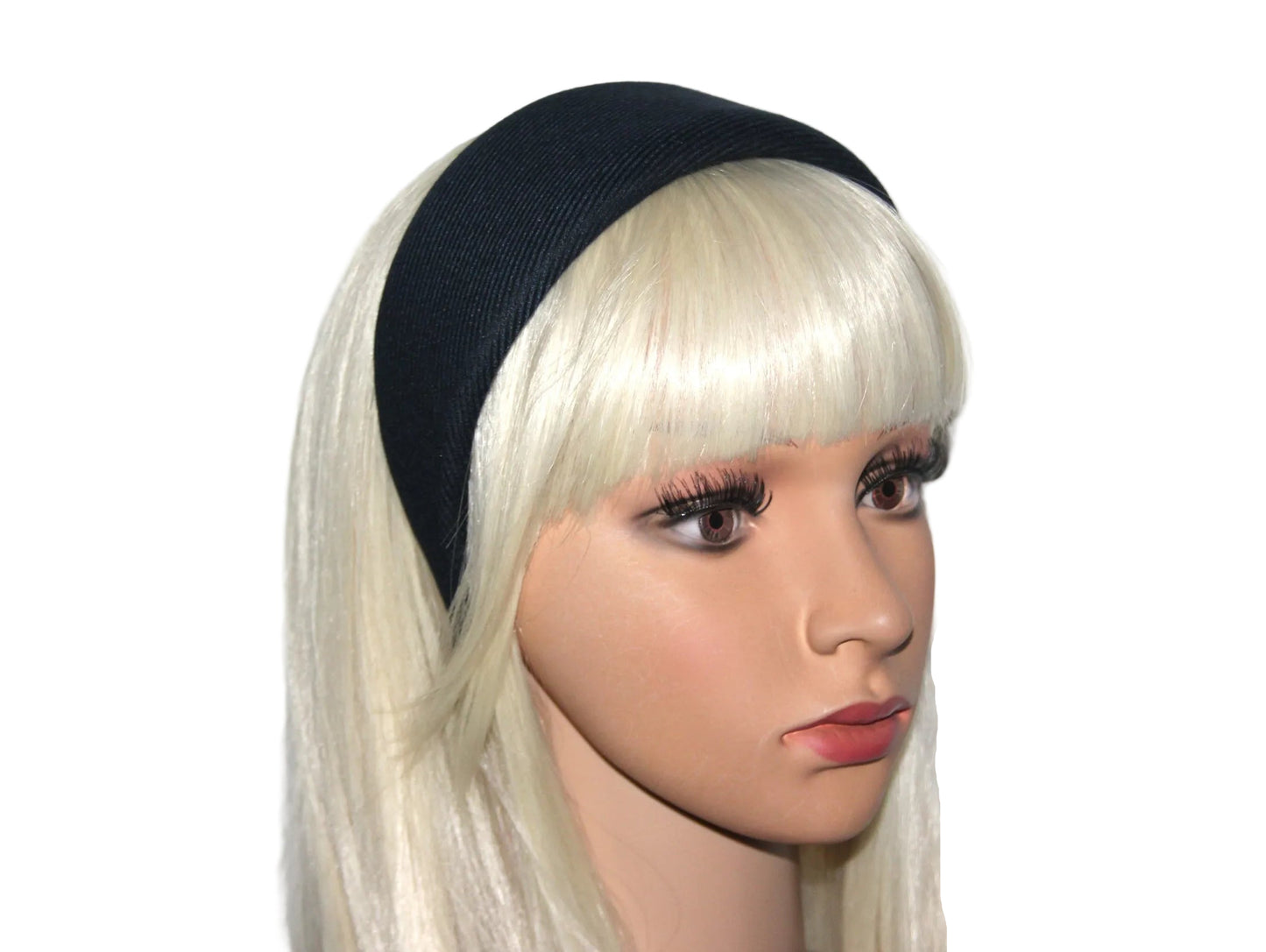 Dark Blue & Black stripe padded headband, Wool blend viscose hairband, plastic free... NEW