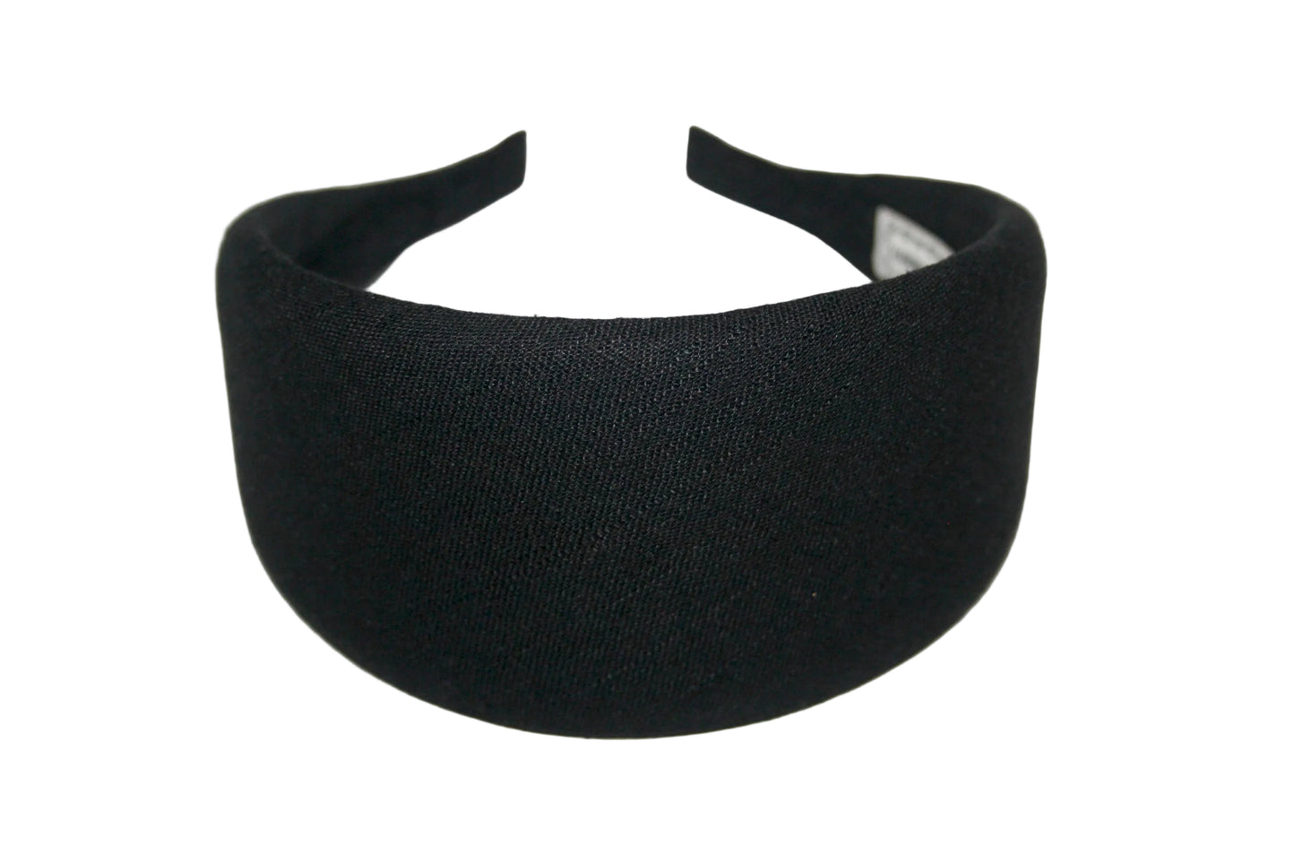 Linen padded headband, Black Puffy hairband scarf, plastic free... NEW